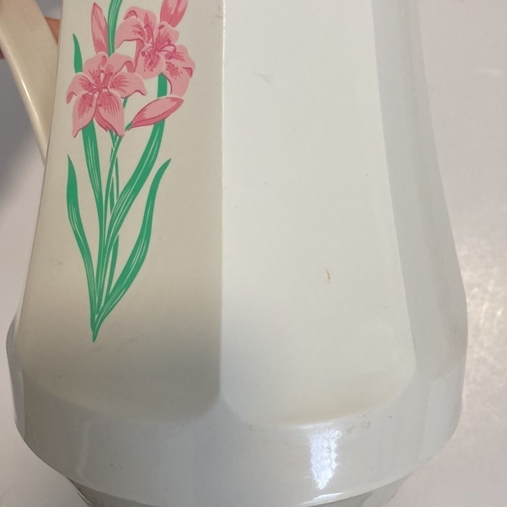 Vintage 80s Thermos Pink Flower Christa Coffee Butler Carafe - Picture 9 of 14